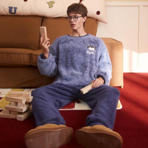 【路西法联名】男士睡衣冬季加厚北极绒柔软卡通家居服套装可外穿