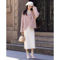 【了不起的外套】冬季设计感藏肉大落肩骆驼绒绵羊毛双面呢大衣女