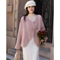 【了不起的外套】冬季设计感藏肉大落肩骆驼绒绵羊毛双面呢大衣女