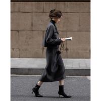 【会呼吸的绵羊毛】24冬季国风新中式顺毛呢盘扣翻边大衣女外套