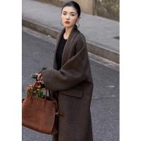 【韩风大女主】冬季静奢老钱绵羊毛双面呢温暖舒适大衣外套女长款