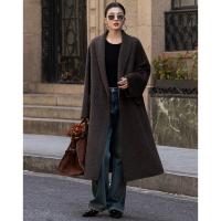 【韩风大女主】冬季静奢老钱绵羊毛双面呢温暖舒适大衣外套女长款