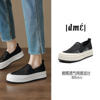 2024夏季时尚简约仙女蝴蝶透气网面厚底通勤日常一脚蹬渔夫鞋