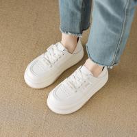 2024夏季时尚潮流简约字母印花舒适两穿厚底小白鞋女休闲鞋