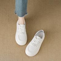 2024夏季时尚潮流简约字母印花舒适两穿厚底小白鞋女休闲鞋