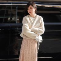 【治愈奶油风】秋冬季 时尚短款简约气质休闲简约风仿貂绒外套