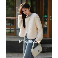 【柔软棉花糖】冬日温暖韩系圆弧下摆百搭圈圈纯色休闲简约短外套