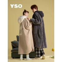 yso【史努比系列】情侣睡衣女冬季珊瑚绒卡通睡袍男可外穿家居服D