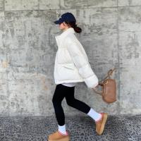 2024冬季女立领净色短款羽绒服简约韩版休闲温柔百搭时髦