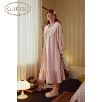 Gukoo/果壳睡衣女秋冬珊瑚绒保暖舒适女家居服睡裙S724423220502