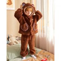 【加厚北极绒】男童睡衣秋冬加厚北极绒小熊连帽家居服套装可外穿