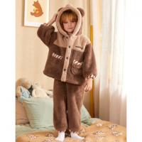 【加厚加绒】男童睡衣秋冬加厚北极绒小熊连帽家居服套装可外穿