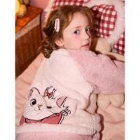 【迪士尼-玛丽猫】女童睡衣秋冬加厚珊瑚绒卡通可爱家居服套装