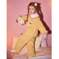 【MIKKO联名】女童睡衣秋冬加绒加厚开衫舒棉绒家居服套装