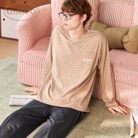 Gukoo果壳睡衣男春秋新款宽松圆领睡衣男士睡衣可外穿家居服套装C