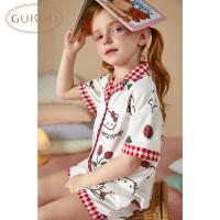 Gukoo/果壳睡衣女亲子装夏季HelloKitty联名新款可爱家居套装B