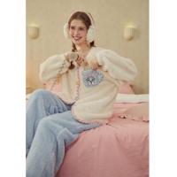 【鲨鱼猫系列】睡衣女冬款加绒加厚高品质可外穿甜美居家服套装