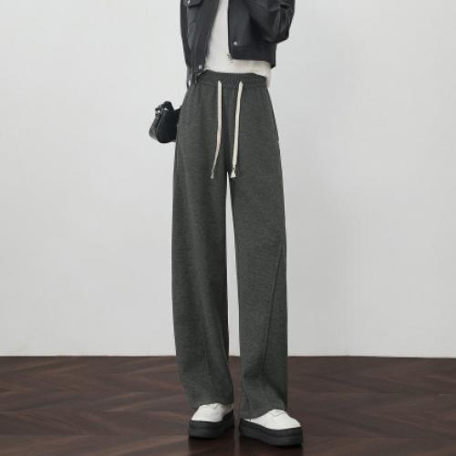 【梨形随便穿】冬季云感舒适高腰抽绳松紧弯刀裤弹力遮肉休闲裤女