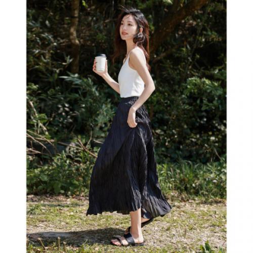 【气质时髦感半裙】秋简约个性艺术压褶裙面洋气舒适半身