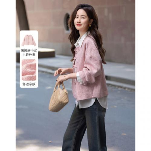 【不食人间烟火】春秋国风新中式清冷对襟纽扣宽松舒适藏肉女外套