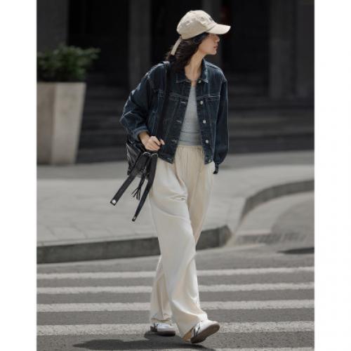 【深蓝色牛仔外套】秋小短款立体廓形多口袋视觉吸睛外套