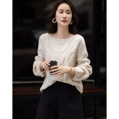 【树莓马卡龙】冬多巴胺100%绵羊毛线衫绞花慵懒针织衫女上衣