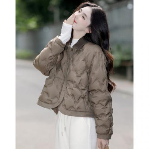 【暖暖巴恩风】冬季小火炉90鸭绒撞色翻领前短后长女式羽绒服