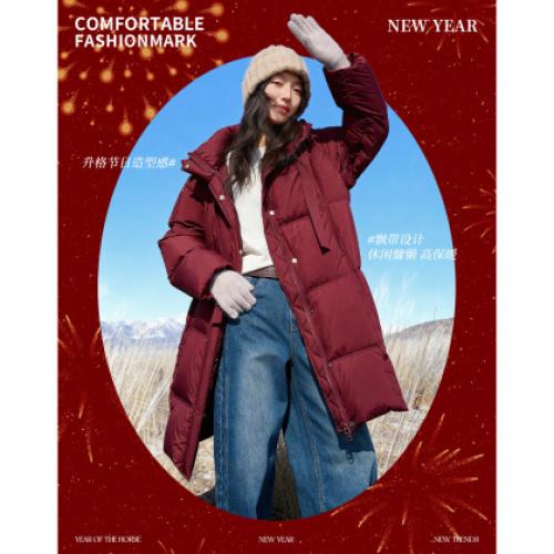 【双旦“不冷场“】冬季气凝胶蓄热90鸭绒可拆卸连帽女式羽绒服