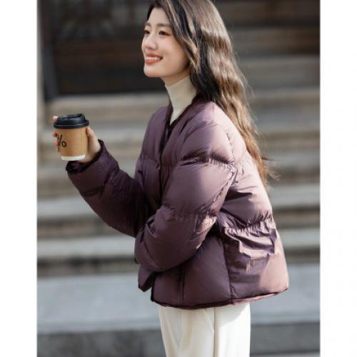 【15D零压感】冬季90鸭绒PU磁吸扣三层工艺直筒女式羽绒服