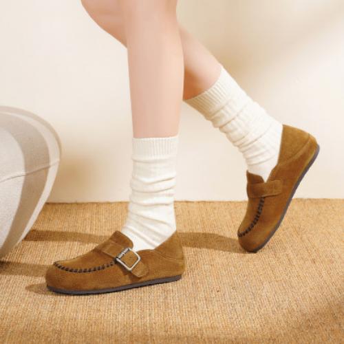 【游牧通勤】25秋冬百搭日常编织软底鞋保暖勃肯鞋毛毛鞋