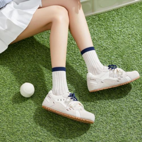 【休闲随行】25年韩系时尚潮流撞色圆头拼接百搭休闲鞋