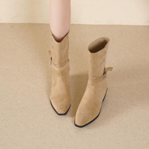 【秋冬通勤】25冬双穿法设计百搭皮带扣骑士靴女中筒西部靴