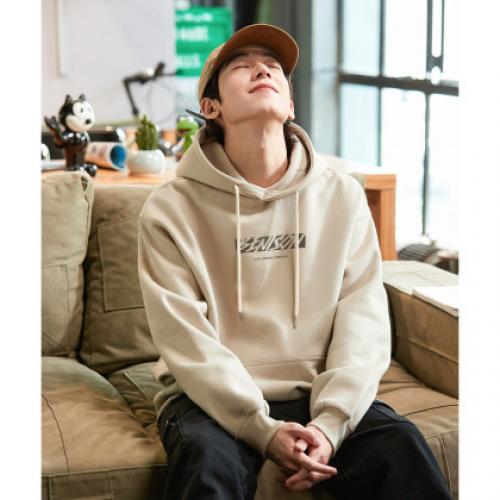 唐狮秋冬新款卫衣男士连帽衫美式青少年外套上衣外套加绒潮流