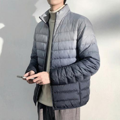 唐狮2025秋冬新款羽绒服男立领渐变短款轻薄羽绒服时尚保暖抗寒