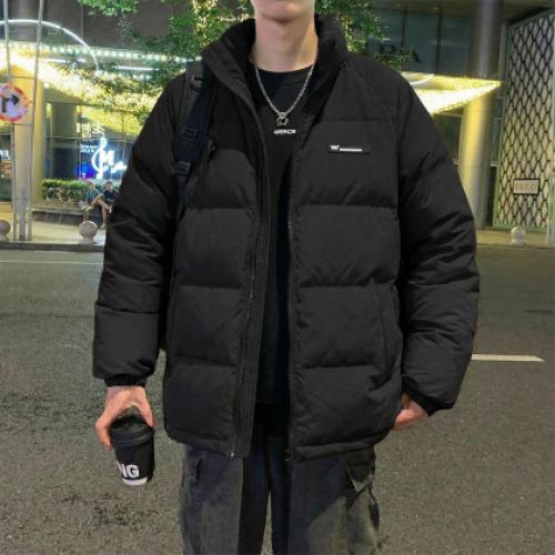 唐狮2026冬季短款羽绒服男立领设计感时尚黑色羽绒外套保暖防寒