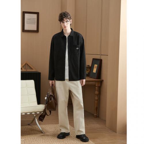 唐狮2026秋冬季男士翻领长袖衬衫灯芯绒衬衫休闲时尚潮流日式穿搭