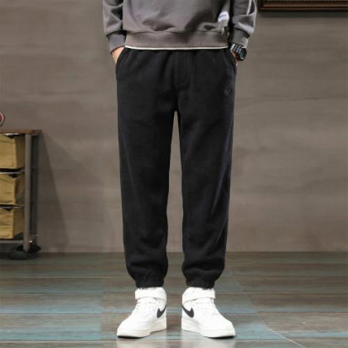 唐狮2026秋冬季休闲长裤男卫裤保暖束脚运动裤男裤百搭时尚黑色