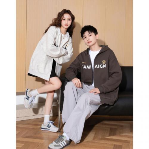 唐狮2025春装新款情侣装宽松百搭连帽上衣设计感小众早春情侣外套