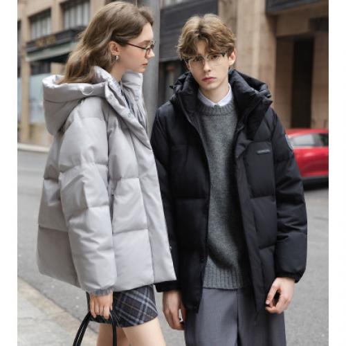 唐狮冬季新款情侣羽绒服男女装连帽面包服加厚学生百搭短款外套潮