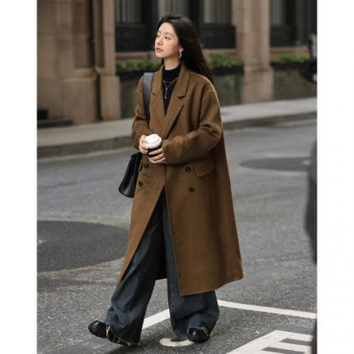 【韩系气质】秋款阔版西装式大翻领气质百搭羊毛大衣女