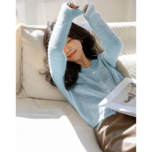 【半透视造型】秋季温柔多巴胺名媛线衫舒适高弹遮肉针织衫女上衣