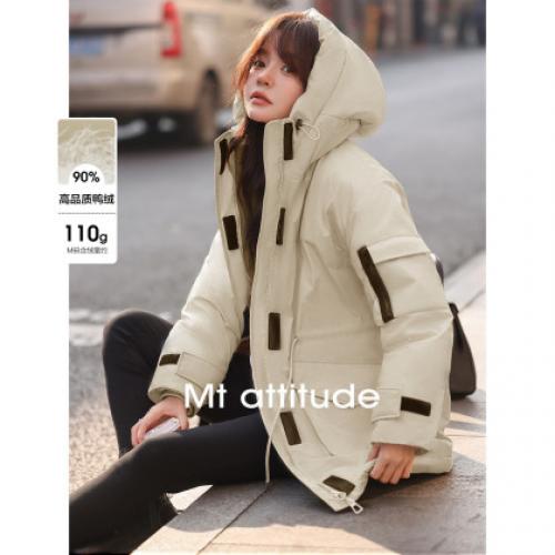 【工装连帽】冬季休闲百搭工装连帽保暖中长羽绒服