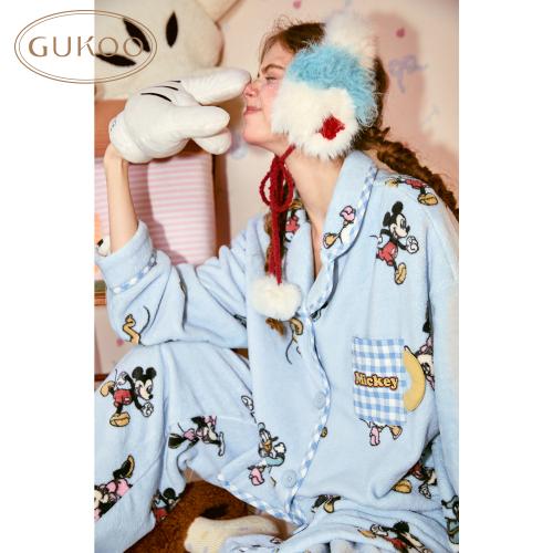 Gukoo果壳斜挎包米奇家族可爱毛绒卡通异形单肩包