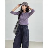 【正肩印花T恤】秋个性灰晕染层次感轻薄柔软百搭上衣