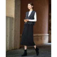 【350G磨毛空气层】冬季设计感不对称拼接松紧腰直筒女半身裙