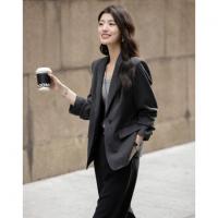 【智感精英】秋季商务通勤翻驳领一粒扣星空呢修身气质西装女外套