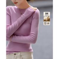 【无缝一体100绵羊毛】秋季可机洗精纺半高领线衫针织衫女上衣