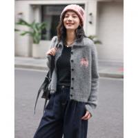 【毛绒软糯猫咪开衫】冬款格雷系长袖羊驼毛混纺针织衫女