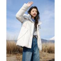 【素羽沐冬】冬季连帽90鸭绒中长款拉链保暖简约通勤女式羽绒服