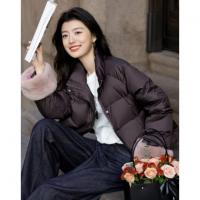 【远红外升温】冬季5A抗菌90鸭绒撞色装饰拉片千鸟格女羽绒服